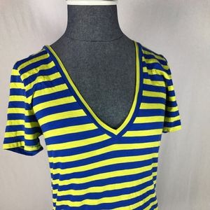 J. Crew Women's Size S Blue & Yellow Stripped top